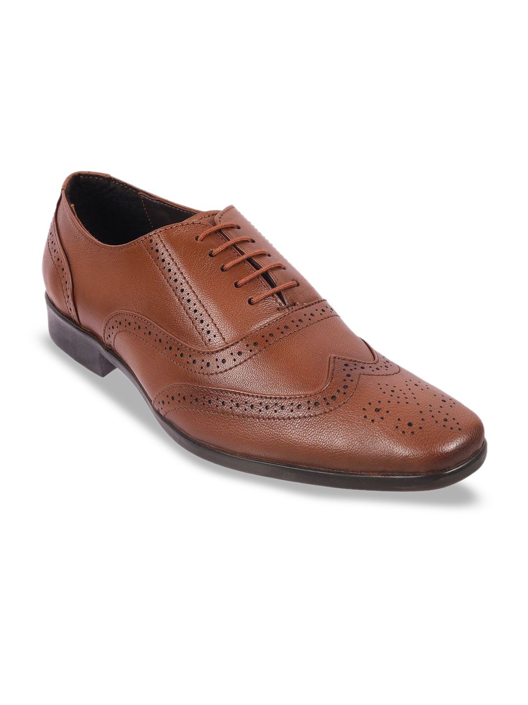 Metro Men Textured Leather Formal Brogues