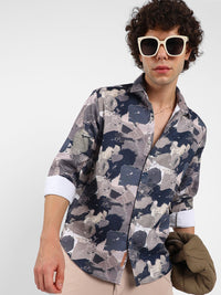 Campus Sutra Men Comfort Spread Collar Abstract Printed Casual Shirt