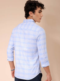 The Indian Garage Co Men Spread Collar Tartan Checked Cotton Slim Fit Casual Shirt