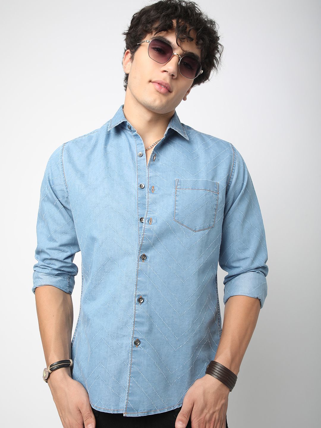 VASTRADO Men Classic Slim Fit Opaque Casual Shirt