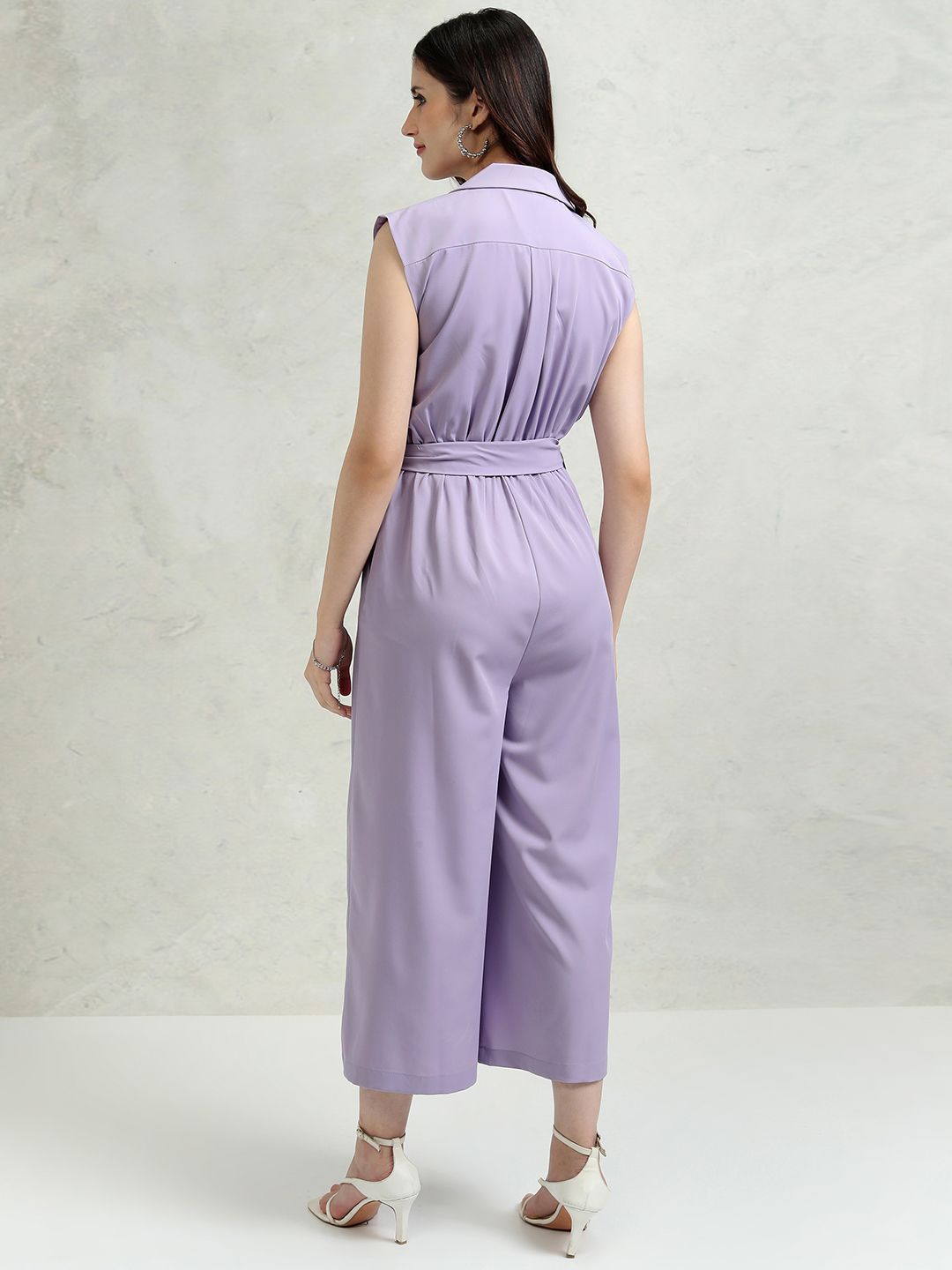 ESPYR By Tokyo Talkies Shawl Neck Culotte Jumpsuit