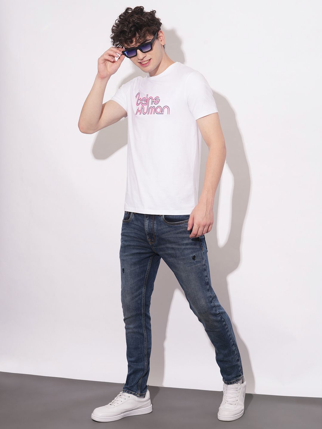 Being Human Men Typography Printed Round Neck Cotton Slim Fit T-shirt