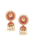 Anouk Gold Plated Cubic Zirconia Studded Dome Shaped Jhumkas