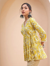 Shae by sassafras bunga bercetak v-neck gotta patti gotta patti angrakha kurti
