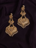 PANASH Gold Plated Kundan Contemporary Drop Earrings