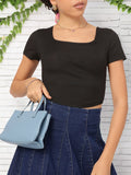 DressBerry Fusion Fits Embroidered Ribbed Crop Top