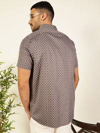 Thomas Scott Men Smart Spread Collar Micro Ditsy Printed Pure Cotton Casual Shirt