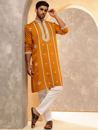 Anouk Men Floral Embroidered Regular Kurta with Pyjamas