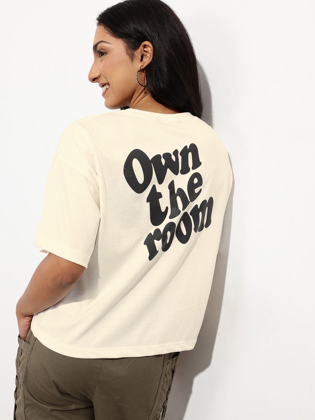DressBerry Blank Canvas Breezy Basic Boxy Crop T-shirt