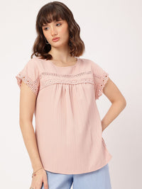 DressBerry Lace Love Self-Striped A-Line Top
