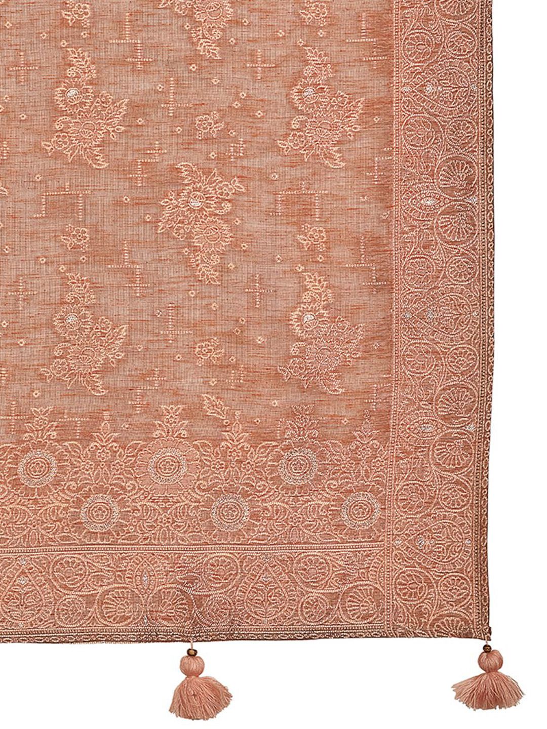KALINI Women Woven Straight Silk Blend Kurta with Trousers & With Dupatta