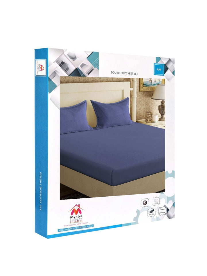 Myntra Elegant Homes Biru 300 TC Set Cadar King 2.50 m x 2.25 m