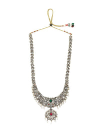 KARATCART Gold-Plated Artificial Stones-Studded & Beaded Temple Jewellery Set