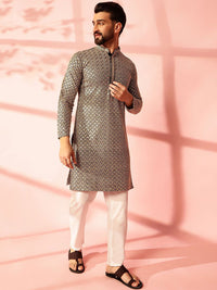 Anouk Men Embroidered Regular Thread Work Pure Cotton Kurta with Pyjamas