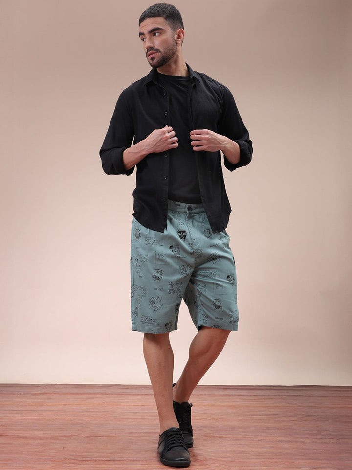 The Indian Garage Co Men Abstract Printed Relaxed Fit Shorts