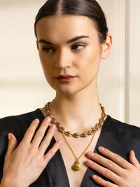 Kalung Minimal Cangkang Bersalut Emas PANASH