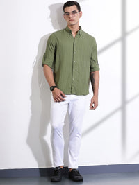 Thomas Scott Men Classic Slim Fit Opaque Casual Shirt