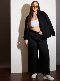 SASSAFRAS Curve Women Plus Size Mid-Rise Track Pants