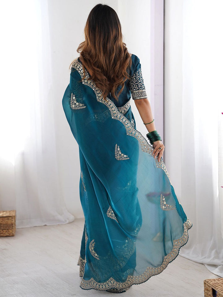 Saree mall Sequinned Organza Designer Sarees