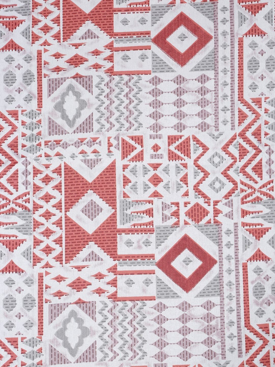 Myntra Elegant Homes Red & White Geometric 400 TC King Bedsheet with 2 Pillow Covers