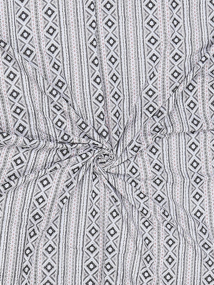 Monte Carlo Grey & White Printed Mild Winter 150 GSM Single Bed Dohar