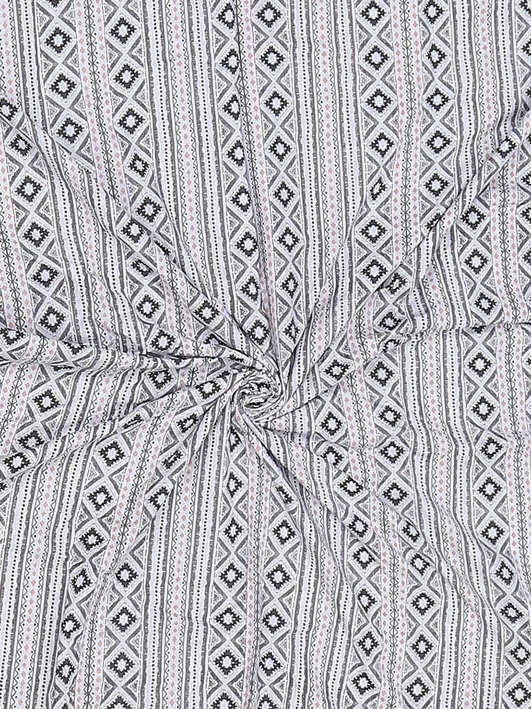 Monte Carlo Grey & White Printed Mild Winter 150 GSM Single Bed Dohar