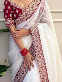 Saree mall Embellished Sequinned Net Sarees