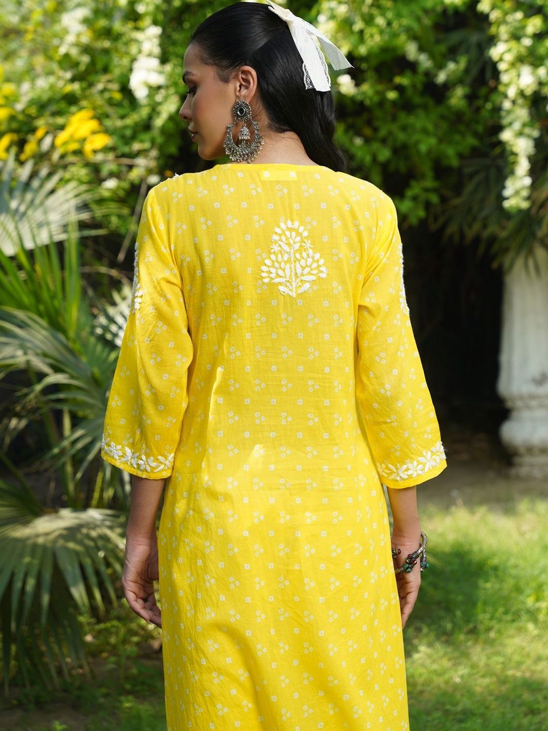 House of Chikankari Women Printed Cotton Chikankari Kurta