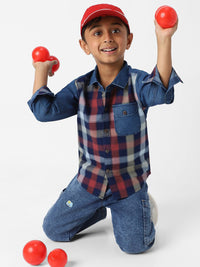 Nauti Nati Boys Standard Tartan Checks Opaque Checked Casual Shirt