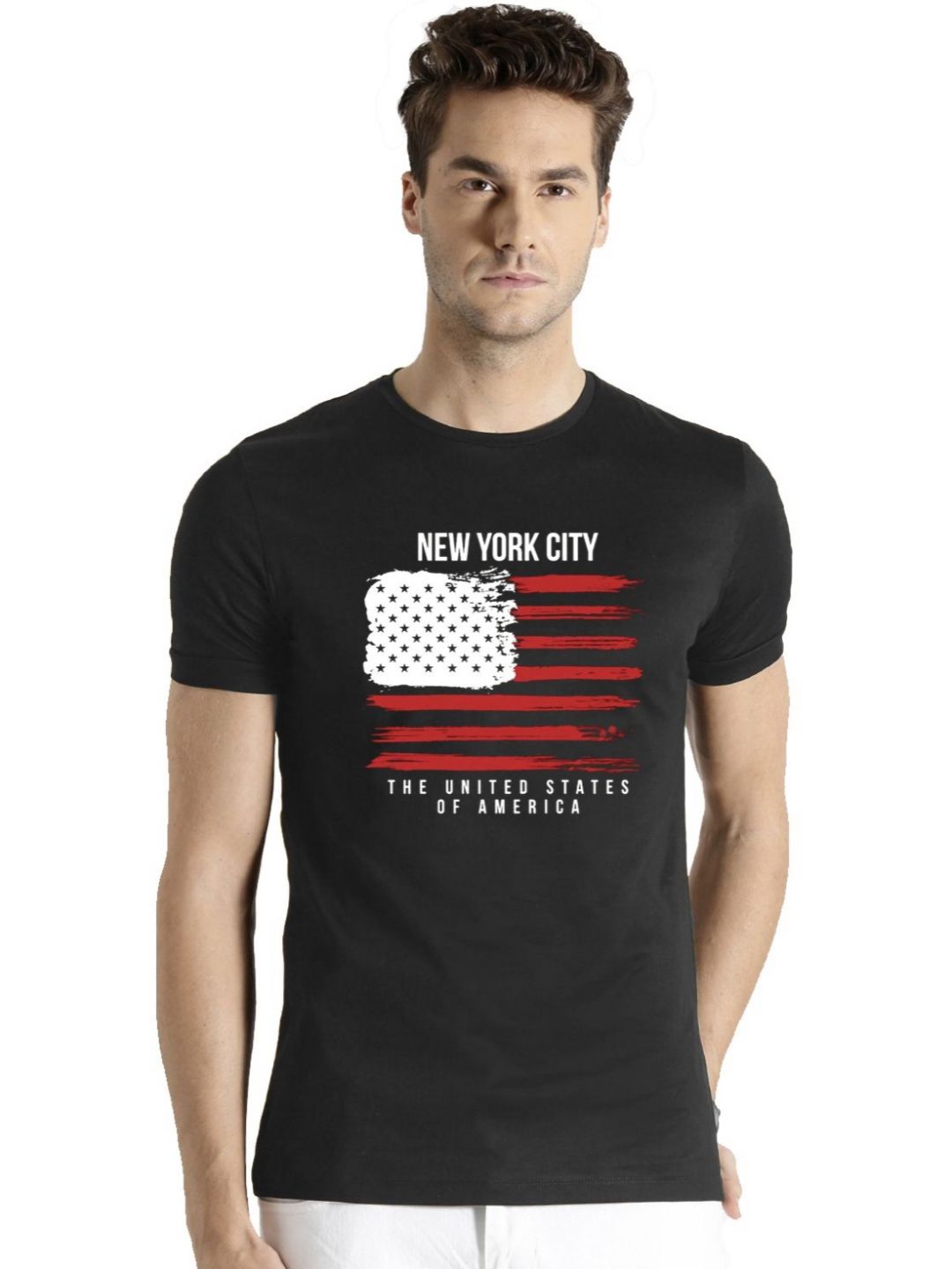 ADRO Men Pack of 3 Typography Printed Round Neck Cotton T-shirts