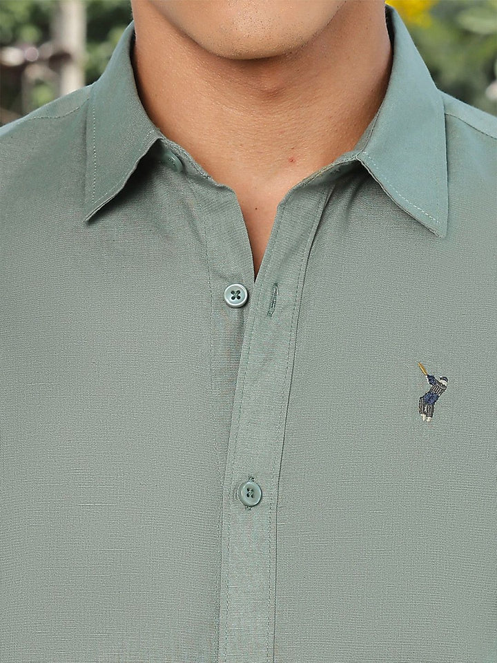 Thomas Scott Premium Slim Fit Spread Collar Linen Casual Shirt