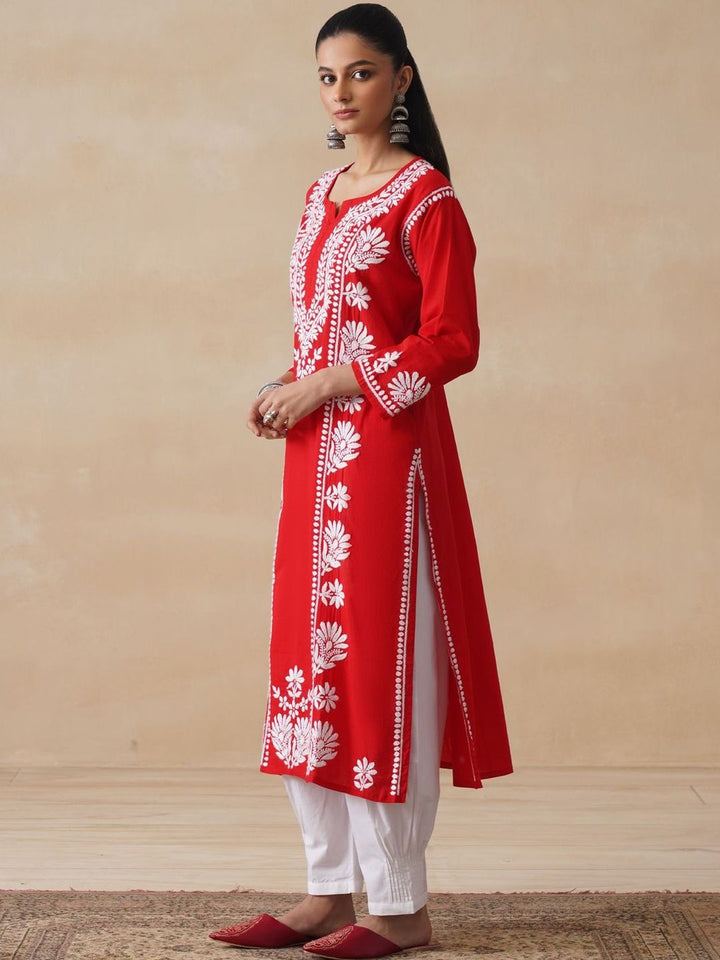 Rumah Wanita Chikankari Sulam Kurta Chikankari