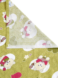 KLOTTHE Green Conversational Pure Cotton 400 TC Single Cadar Superfine dengan Sarung Bantal-89 x 59 inci
