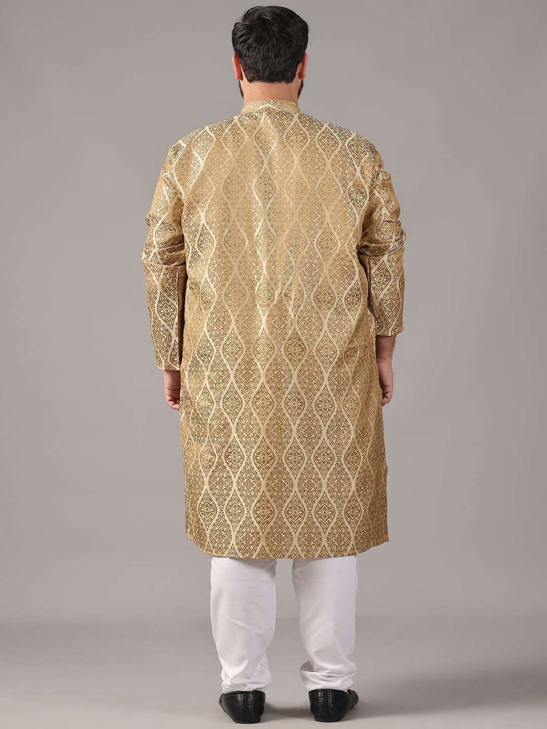 SOJANYA PLUS Plus Size Men Ethnic Motifs Woven Design Straight Kurta With Pyjamas