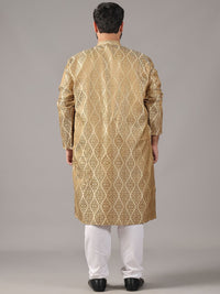 SOJANYA PLUS Plus Size Men Ethnic Motifs Woven Design Straight Kurta With Pyjamas