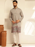 SOJANYA Floral Sulam Benang Kerja Cotton Silk Straight Kurta