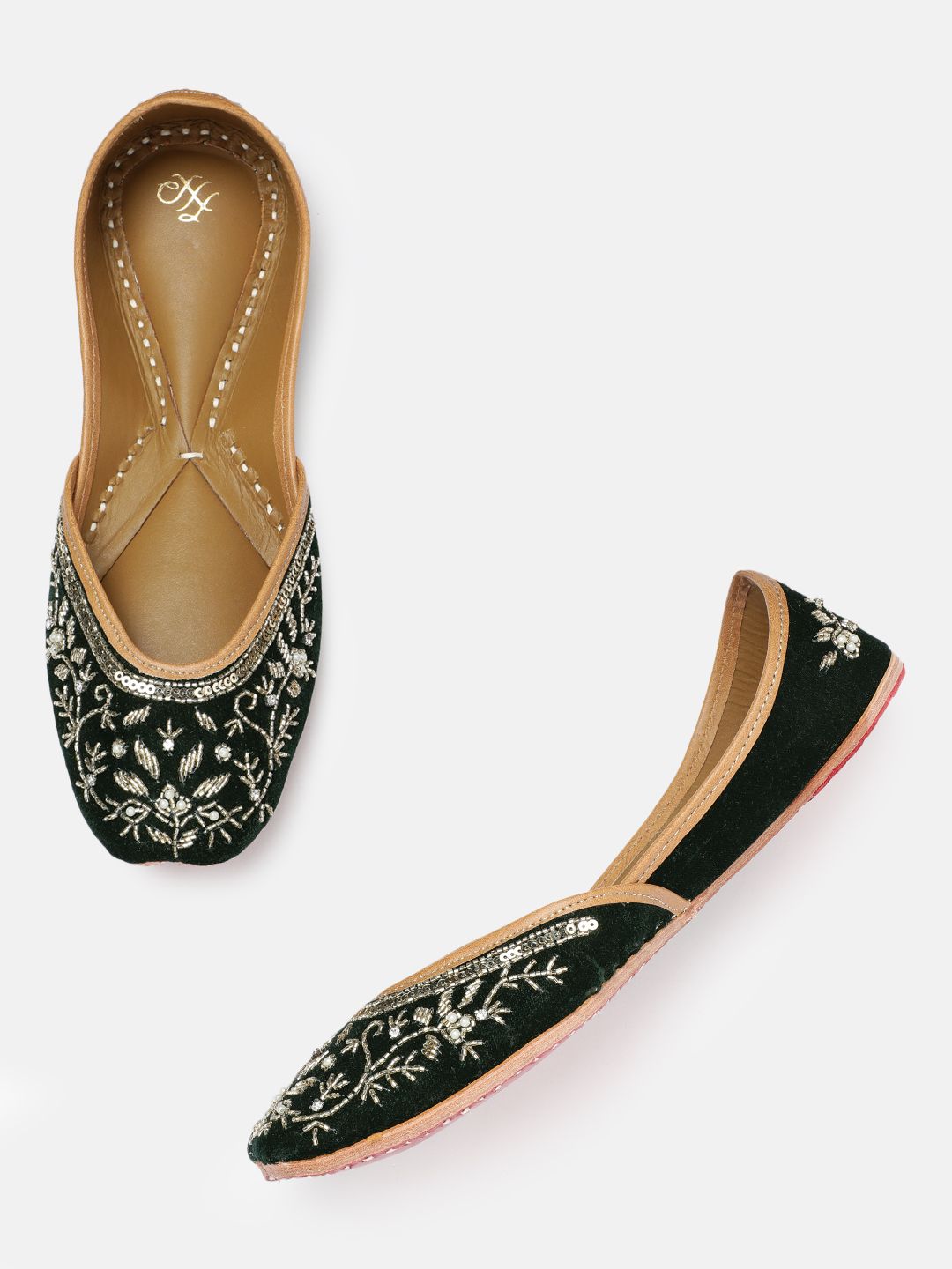 House of Pataudi Women Ethnic Embellished Mojaris