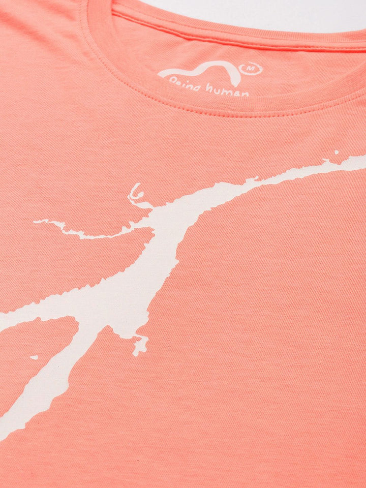 Being Human Pure Cotton Abstract Printed Casual T-shirt