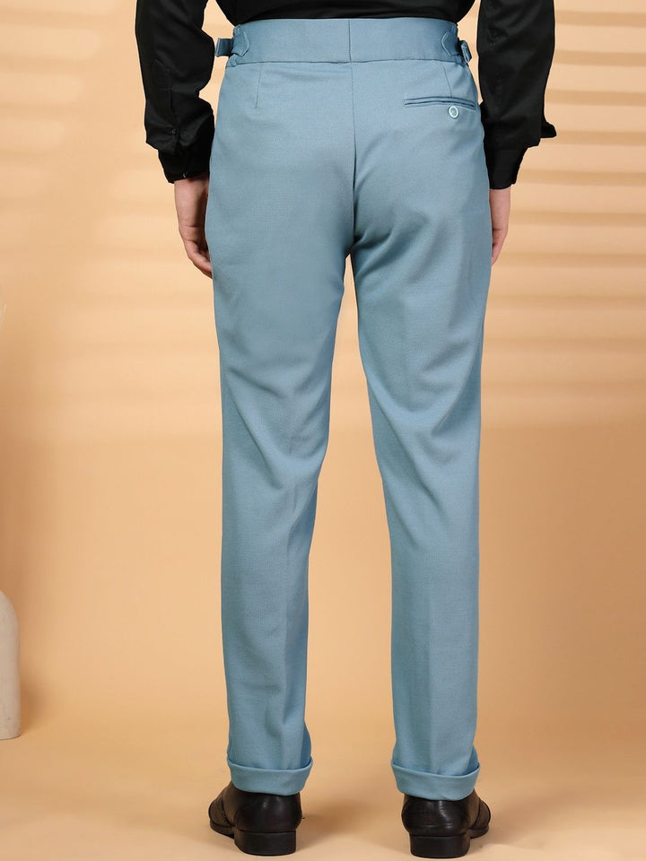 KLOTTHE Men Grey Lycra Formal Formal Trousers