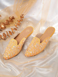 House of Pataudi Women Ethnic Embellished Mules