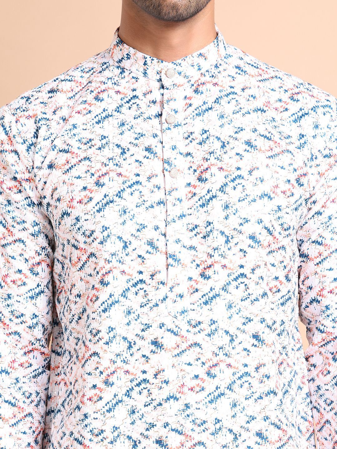 Anouk Men Printed Regular Sequinned Kurta with Pyjamas
