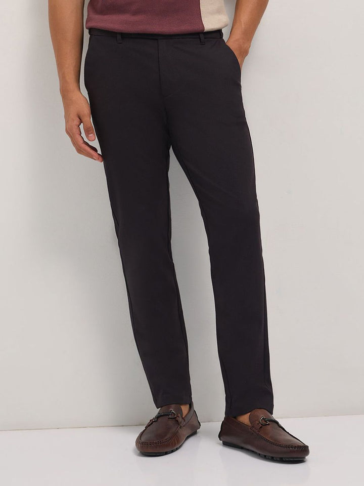 THE BEAR HOUSE Men Solid Slim Fit Formal Trouser