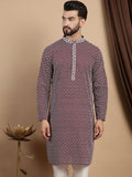 Kurta Lurus Kapas Kolar Mandarin Bercetak Anouk