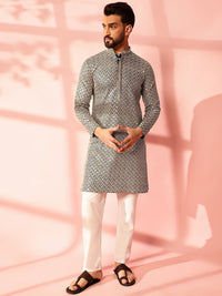 Anouk Men Embroidered Regular Thread Work Pure Cotton Kurta with Pyjamas
