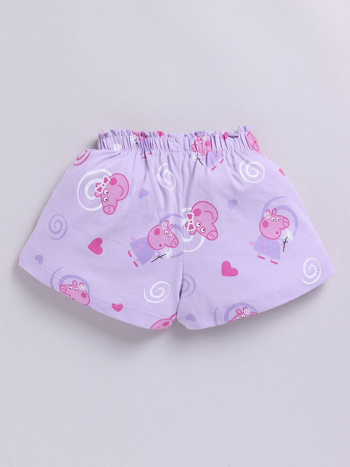 Happy Faces Girls Peppa Pig Printed Pure Cotton Shorts