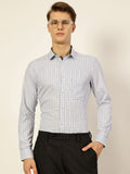 Thomas Scott Men Smart Cutaway Collar Checked Cotton Formal Shirt