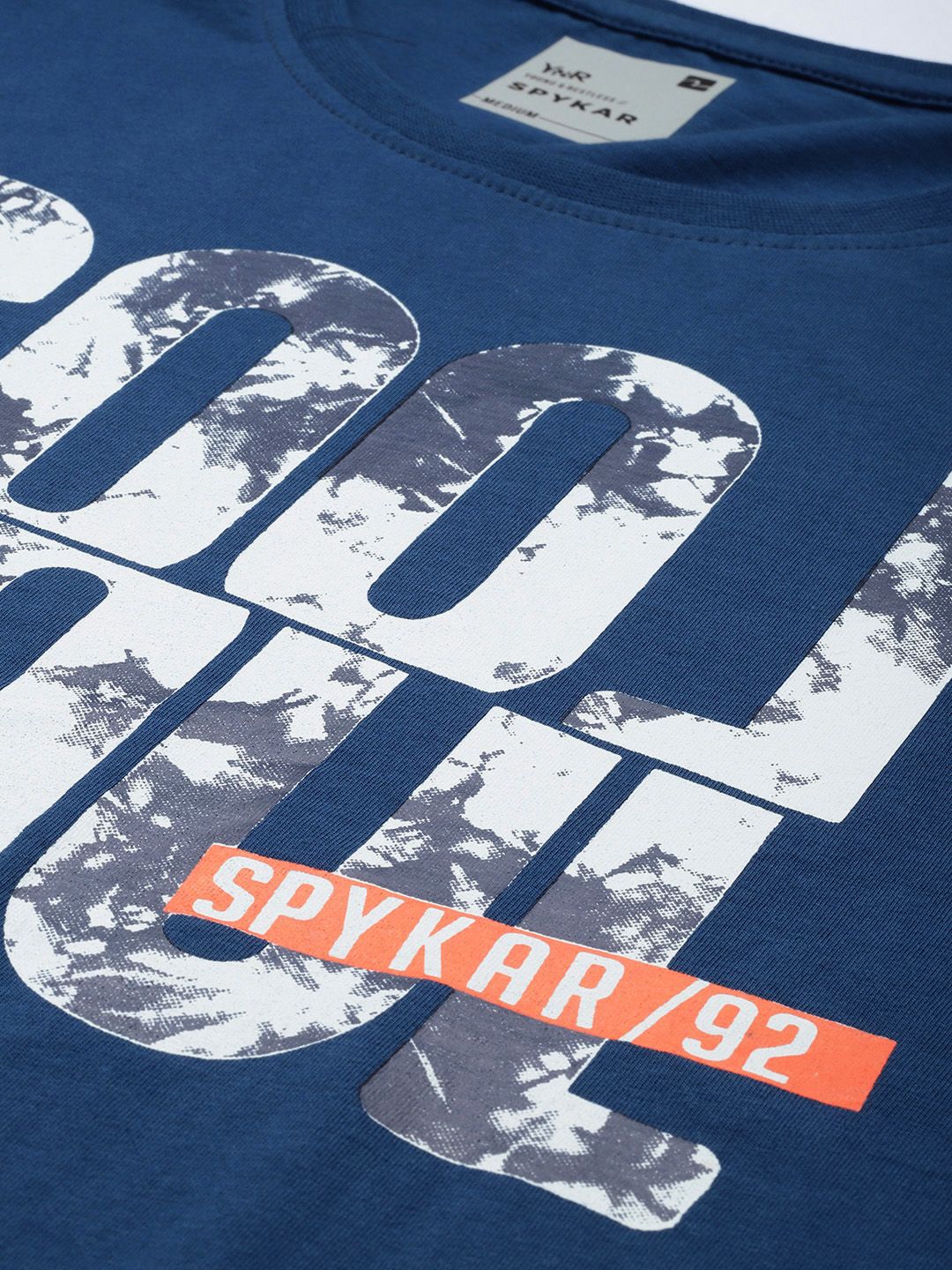 SPYKAR Typography Printed Pure Cotton Slim Fit T-shirt