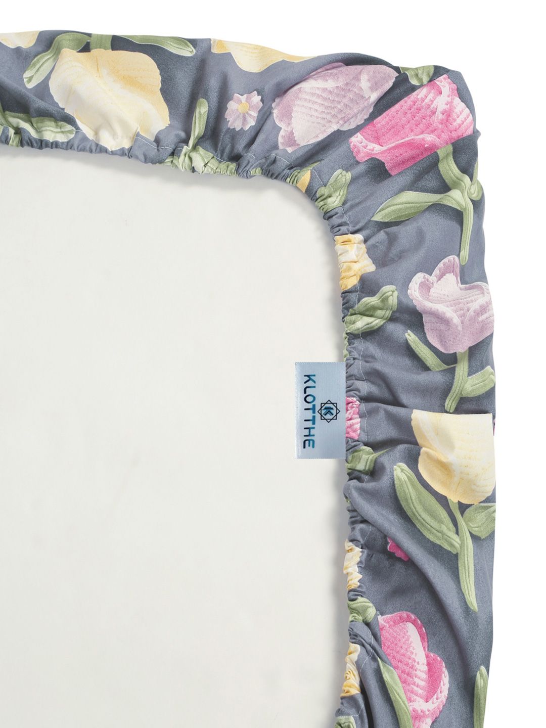 Klotthe Floral Printed Dipasang Cadar 7D Single 300 TC Dengan Sarung Bantal-2.25 m x 1.5 m