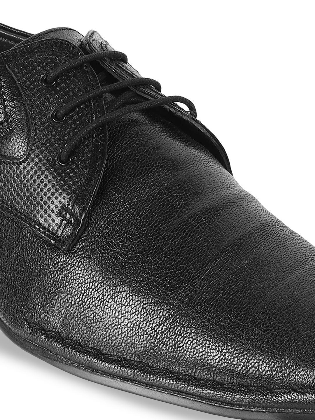 Metro Men Textured Leather Formal Derbys
