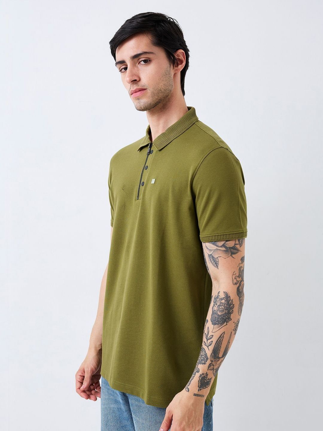 SPYKAR Men Solid Polo Collar Cotton Slim Fit T-shirt